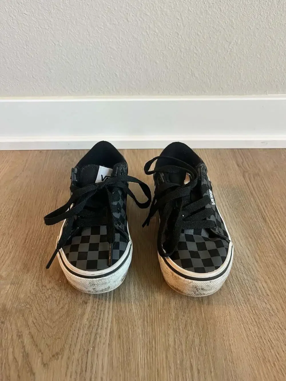 Vans, Toddler Boys Checkerboard Low Top Skate Sneakers, Black/Grey, Retro, 11C